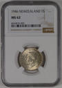 New Zealand - 1946 - Shilling - NGC MS62