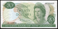 New Zealand - $20 - Fleming - First Prefix - AA120909 - gFine