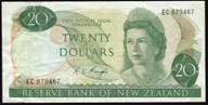 New Zealand - $20 - Knight - Last Prefix - EC879487- VF
