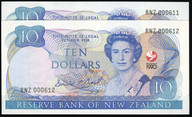 New Zealand - $10 - Brash - Sesquicentennial - Sponsor Prefix Pair- RNZ000611-612 - Unc