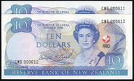 New Zealand - $10 - Brash - Sesquicentennial - Sponsor Prefix Pair- CWB000611-612 - Unc