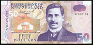 New Zealand - $50 - Brash - Low Serial - AP000102 - EF
