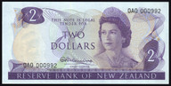 New Zealand - $2 - Fleming - First Prefix - Low Serial - 0A0 000992 - Unc