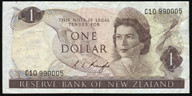 New Zealand - $1 - Knight - First Prefix - C10 990005 - Fine