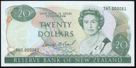New Zealand - $20 - Brash - First Prefix - Low Serial - THT000061 - Unc
