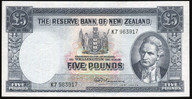 New Zealand - 5 Pounds - Fleming - K7 963917 - gVF