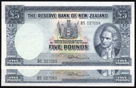 New Zealand - 5 Pounds - Fleming - Consecutive Pair - B5 027059 - B5 027059 - EF