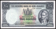 New Zealand - 5 Pounds - Fleming - 10L 731740 - EF