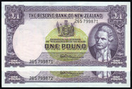 New Zealand - 1 Pound - Fleming - Consecutive Pair - 265 799871 - 265 799872 - gEF