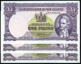New Zealand - 1 Pound - Fleming - Consecutive Trio - 283 304206 - 283 304208 - Unc