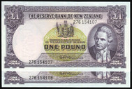 New Zealand - 1 Pound - Fleming - Consecutive Pair - 276 154107 - 276 154108 - gEF