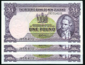 New Zealand - 1 Pound - Fleming - Consecutive Trio - 283 314101 - 283 314103 - EF