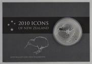 New Zealand - 2010 - Silver Dollar Specimen Coin - Icons Of New Zealand - Kiwi