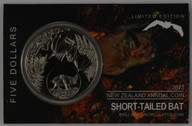 New Zealand - 2013 - $5 Uncirculated Coin - Short-tailed Bat