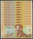 New Zealand - $5 - 10 Consecutive - Bollard - First Prefix - AA06234188-97