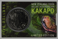 New Zealand - 2009 - $5 Uncirculated Coin - Kakapo