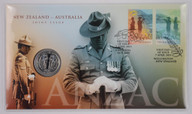 New Zealand - 2015 - 50c Uncirculated Coin & Stamp Cover - ANZAC