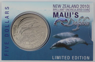 New Zealand - 2010 -  Brilliant Uncirculated $5 Coin - Maui's Dolphin