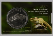 New Zealand - 2007 -  Brilliant Uncirculated $5 Coin - Tuatara