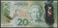 New Zealand - $20 Polymer Note - Wheeler - BR16 007300 - Interesting Serial