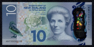 New Zealand - $10 Polymer Note - Wheeler - AB15 000050 - 2nd Prefix