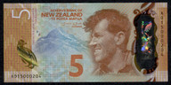 New Zealand - $5 Polymer Note - Wheeler - AO15 000204