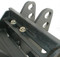 Lock nuts hold the adjustable plates in position to fit lift arm spacing