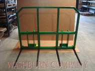 Hay Stacker for John Deere 840 w/ 4 Spear 48" tines w/Topper
Individual hay spears are rated at 3000 lbs. at 30" load center
