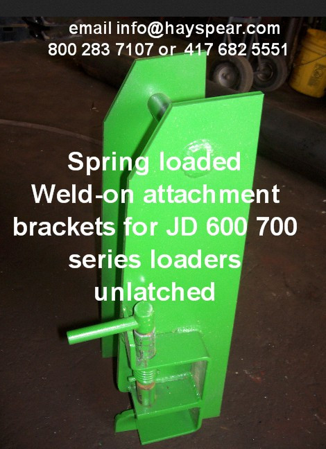 This is a pair of boxes to build or convert an existing attachment to fit JD farm or ag tractor front end loader in the 600 series style latch like 620, 625 640 645 etc as well as the 700 series style latch like 721, 726, 741, 746 for example.