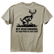 Buck Wear Food Poops Short Sleeve T-Shirt Prairie Dust 2Xlarge