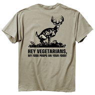 Buck Wear Food Poops Short Sleeve T-Shirt Prairie Dust Xlarge