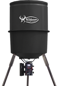 Wildgame Quick Set 225# 30gal Black Poly Barrel Feeder w/Trip