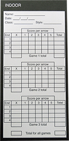 Vivid Impact Indoor Archery Score Cards - 100 Pieces