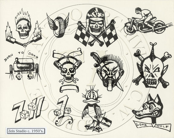 Milton Zeis Flash Hot Rod Tattoo Archive