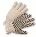 Cotton Knit Glove with PVC Dots on Palm & Fingers 1dz
