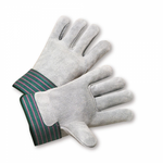 Full Leather Back Work Glove w/Rubberized Cuff 1dz