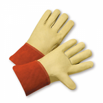 Large Full Grain Leather Calf  Mig Glove W/4" Leather Cuff 1dz