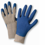 Blue Latex Finger & Palm Coated Gray String Knit Glove 1dz