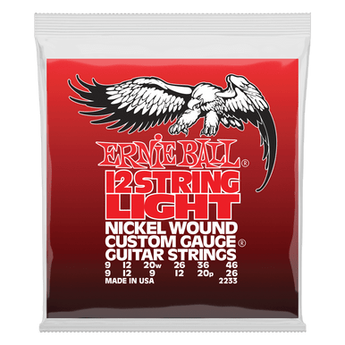 Ernie Ball Light 12-String Nickel Wound Electric Guitar Strings, 9-46 Gauge