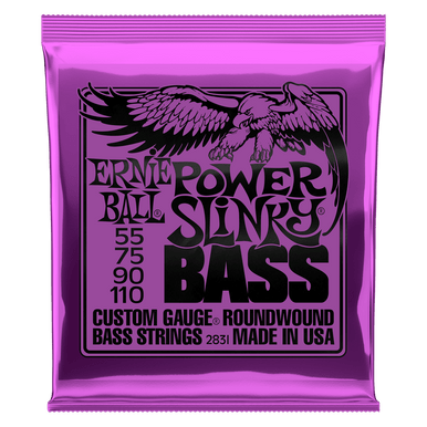 Ernie Ball Power Slinky Nickel Wound Electric Bass Strings 55-110 Gauge