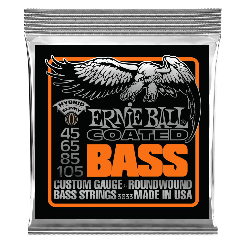 Ernie Ball Hybrid Slinky Coated Electric Bass Strings, 45105 Gauge