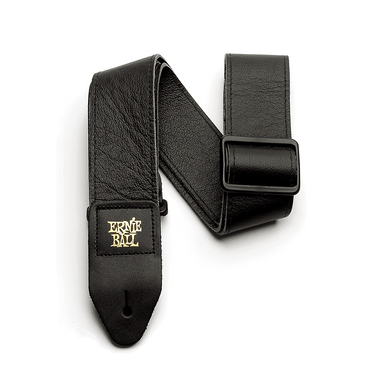 Ernie Ball 2 inch Tri-Glide Italian Leather Strap, Black