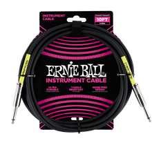 Ernie Ball 3 Meters Straight / Straight Instrument Cable, Black