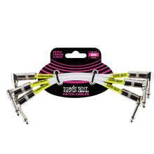 Ernie Ball Angle Patch Cable 3 Pack, White, 15cm Length