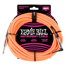 Ernie Ball 5.5 MetersBraided Straight / Angle Inst Cable, Neon Orange