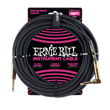 Ernie Ball 5.5 Meters Braided Straight / Angle Inst Cable, Black