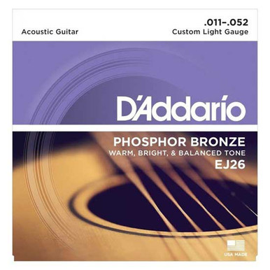 D'Addario Phosphor Bronze Acoustic Guitar Strings Custom Light 11-52