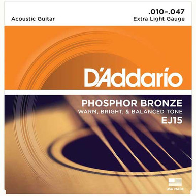 D'Addario Phosphor Bronze Acoustic Guitar Strings Extra Light 10-47
