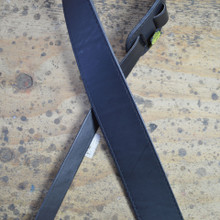 2.5" Sueded Black Solid Hide Leather Guitar Strap