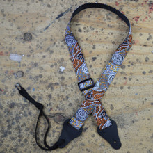 Aboriginal Art Rag Ukulele Strap - Bush Camp